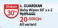 Promo Harga Guardian Baby Wipes All Variants 50 pcs - Guardian