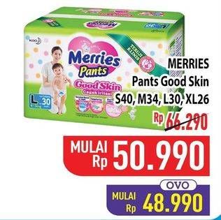 Promo Harga Merries Pants Good Skin M34, S40, XL26, L30 26 pcs - Hypermart