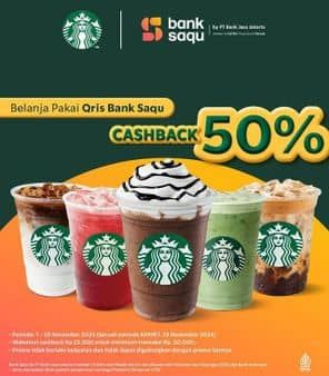 Promo Harga Cashback 50%  - Starbucks