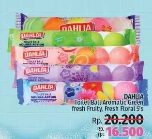 Promo Harga DAHLIA Toilet Color Ball Fresh Floral, Aromatic Green, Fresh Fruity 5 pcs - LotteMart