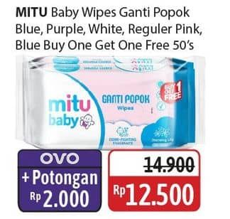 Promo Harga Mitu Baby Wipes Ganti Popok Blue Charming Lily, Pink Sweet Rose, Purple Playful Fressia, White Lively Vanilla 50 pcs - Alfamidi