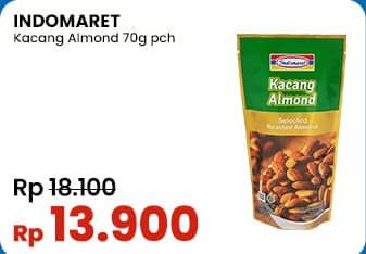 Indomaret Kacang Almond 70 gr Diskon 23%, Harga Promo Rp13.900, Harga Normal Rp18.100, Extra Potongan Rp5.000 Dengan Kartu Kredit Mandiri min Transaksi Rp150.000