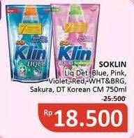 Promo Harga SO KLIN Liquid Detergent + Softergent Pink, + Anti Bacterial Violet Blossom, + Anti Bacterial Red Perfume Collection, + Softergent Soft Sakura, Korean Camelia, + Anti Bacterial Biru 750 ml - Alfamidi