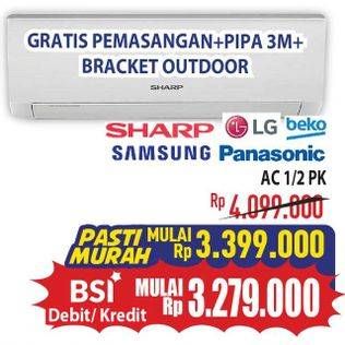 Promo Harga Sharp/LG/Beko/Samsung/Panasonic AC 1/2 PK  - Hypermart