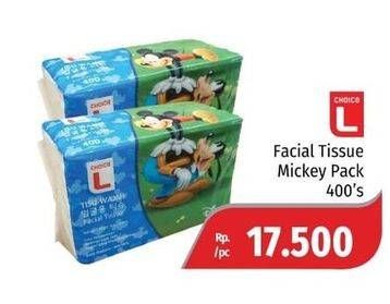Promo Harga CHOICE L Facial Tissue Mickey 400 pcs - Lotte Grosir
