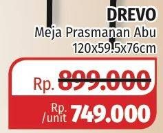 Promo Harga DREVO Meja Prasmanan Abu 120x59, 5x76cm  - Lotte Grosir