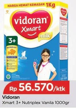 Promo Harga VIDORAN Xmart 3+ Vanilla 1000 gr - TIP TOP