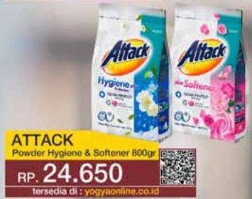 Promo Harga ATTACK Detergent Powder Kecuali Hygiene Plus Protection, Kecuali Plus Softener 800 gr - Yogya