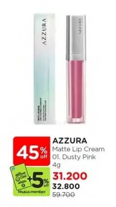 Promo Harga Azzura Matte Lipcream 01 Dusty Pink 4 gr - Watsons