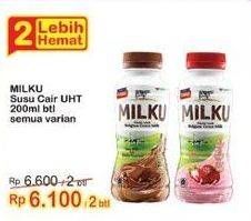 Promo Harga Milku Susu UHT All Variants 200 ml - Indomaret