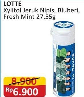 Promo Harga Lotte Xylitol Candy Gum Jeruk Nipis Mint / Lime Mint, Blueberry Mint, Fresh Mint 28 gr - Alfamart