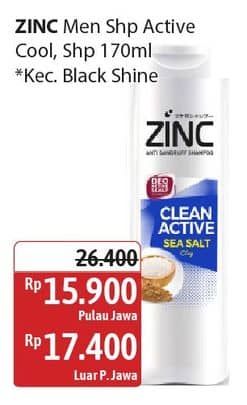 Promo Harga Zinc Men Shampoo Active Cool 170 ml - Alfamidi