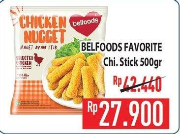 Promo Harga Belfoods Nugget Chicken Nugget Stick 500 gr - Hypermart