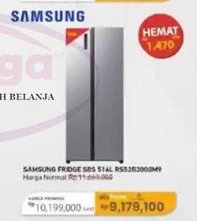 Promo Harga Samsung RS52B3000M9 | Lemari Es SBS 516000 ml - Carrefour