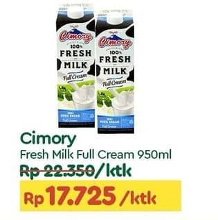 Promo Harga Cimory Fresh Milk Full Cream 950 ml - TIP TOP