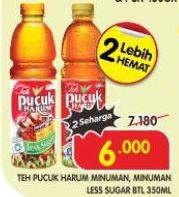 Promo Harga Teh Pucuk Harum Minuman Teh Jasmine, Sugar Free, Less Sugar 350 ml - Superindo