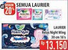 Promo Harga Laurier Relax Night 30cm 16 pcs - Hypermart