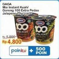 Promo Harga Gaga 100 Extra Pedas Goreng Jalapeno, Kuah Jalapeno 75 gr - Indomaret