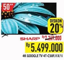 Promo Harga Sharp 4K UHD Google TV - 4TC50FJ1X  - Hypermart