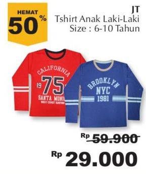 Promo Harga JT Tshirt Anak Laki Laki 6-10th  - Giant