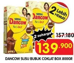 Promo Harga Dancow FortiGro Susu Bubuk Instant Cokelat 800 gr - Superindo