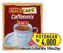 Promo Harga Indocafe Coffeemix per 100 sachet 20 gr - Hypermart