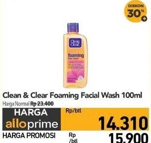 Promo Harga Clean & Clear Facial Wash Foaming 100 ml - Carrefour