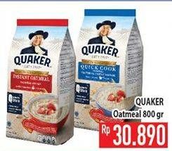 Promo Harga Quaker Oatmeal Instant/Quick Cooking 800 gr - Hypermart
