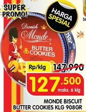 Promo Harga Monde Butter Cookies 908 gr - Superindo