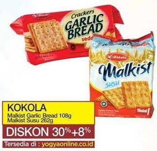 Promo Harga Crackers Garlic Bread 108gr / Malkist Susu 262gr  - Yogya