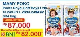 Promo Harga Mamy Poko Pants Royal Soft M34, L28, XL24  - Indomaret