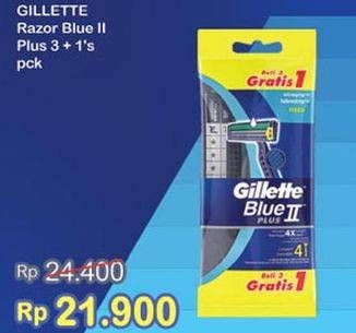 Promo Harga GILLETTE Blue II 4 pcs - Indomaret