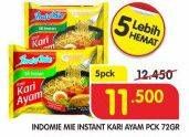 Promo Harga INDOMIE Mi Kuah Kari Ayam per 5 pcs 72 gr - Superindo