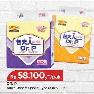 Promo Harga Dr.p Adult Diapers Special Type L8, M10 8 pcs - TIP TOP