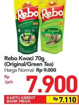 Promo Harga REBO Kuaci Bunga Matahari Green Tea, Original 70 gr - Carrefour