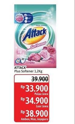 Promo Harga Attack Detergent Powder Plus Softener 1200 gr - Alfamidi