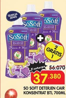 Promo Harga Sosoft Deterjen Cair All Variants 700 ml - Superindo