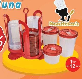 Promo Harga NEOKITCHEN Carousel Food Container 12 pcs - Alfamart