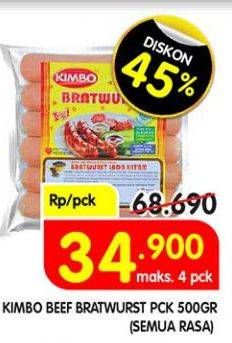 Promo Harga KIMBO Bratwurst All Variants 500 gr - Superindo