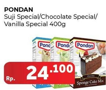 Promo Harga Pondan Sponge Cake Mix Vanilla, Chocolate 400 gr - Carrefour