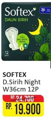 Promo Harga Softex Daun Sirih 36cm 12 pcs - Alfamart