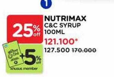 Promo Harga Nutrimax C&C 100 ml - Watsons