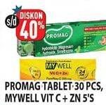 Promo Harga PROMAG Obat Sakit Maag Tablet/MY WELL Vit C dan Zn  - Hypermart
