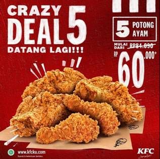 Promo Harga KFC Crazy Deal 5 pcs - KFC