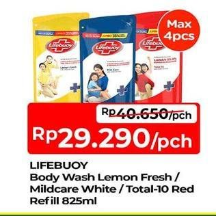 Promo Harga Lifebuoy Body Wash Lemon Fresh, Mild Care, Total 10 850 ml - TIP TOP