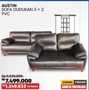 Promo Harga Austin Sofa Dudukan 3 + 2 PVC  - COURTS