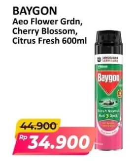 Promo Harga Baygon Insektisida Spray Flower Garden, Cherry Blossom, Citrus Fresh 600 ml - Alfamart