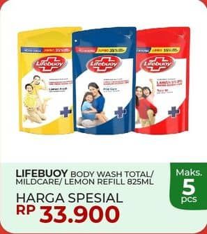 Promo Harga Lifebuoy Body Wash Total 10, Mild Care, Lemon Fresh 825 ml - Yogya
