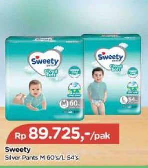 Promo Harga Sweety Silver Pants M60, L54 54 pcs - TIP TOP