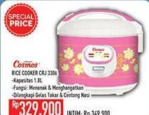 Promo Harga COSMOS CRJ 3306 Rice Cooker 1800 ml - Hypermart